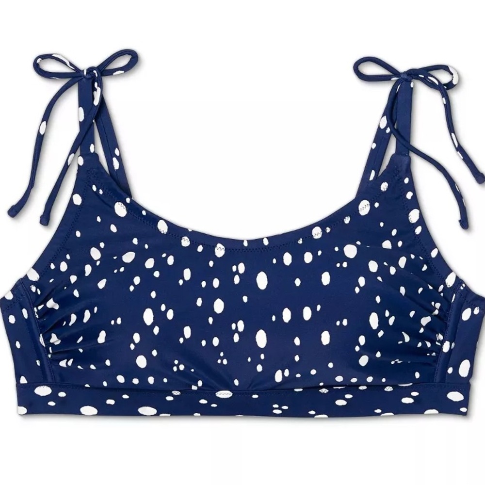 Kona Sol NWT Blue Polka Dot Binkini Top Size 16W